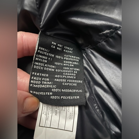 AQUA Jet Black Hooded Down Jacket With Fur Trim Size Small - Picture 10 of 15